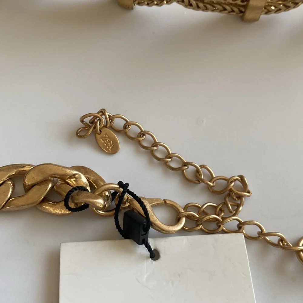 NWT Zara Rhinestone Multichain Belt